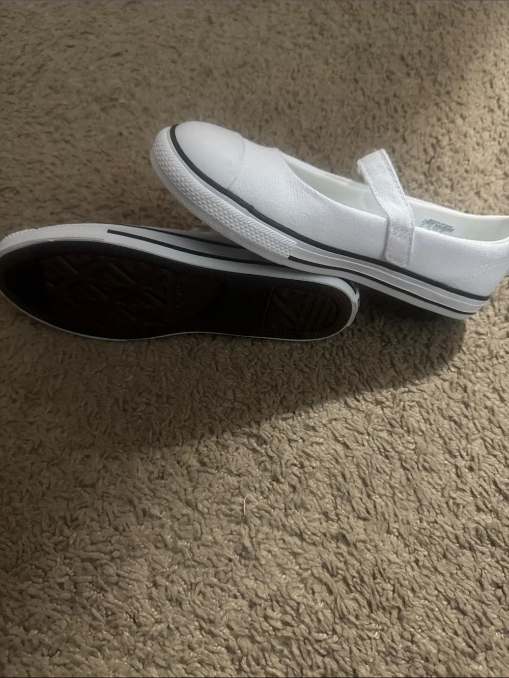 Converse White Girls' Mary Jane Strap Shoes